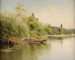 Fisher and son in boat, 1907