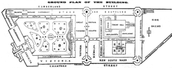 Plan of layout of exhibition areas.