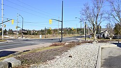 Looking north on Guelph Line at the "four corners" in Haltonville