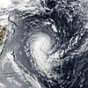 Satellite image of Cyclone Hollanda near peak intensity