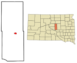 Location in Hyde County and the state of South Dakota