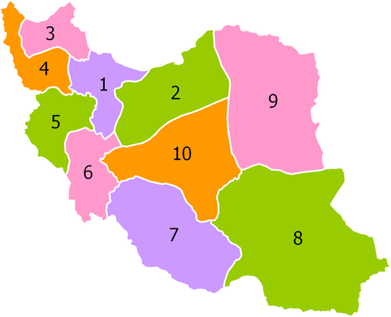 جایگاه استان سوم در نقشهٔ اولین استان‌های ایران