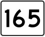 Route 165 marker