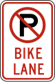 R7-9a (No parking symbol) bike lane