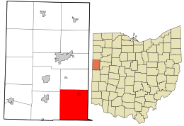 Location in Mercer County and the state of Ohio.