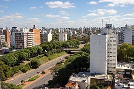 View of the Sarmiento Bridge from a building in Punta Carretas