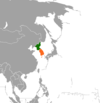 Location map for North Korea and South Korea.