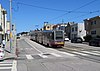 An outbound train at Taraval and 44th Avenue, 2018