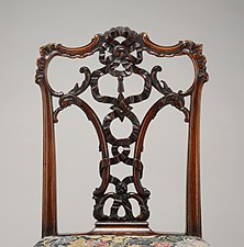 Side chair; Thomas Chippendale; c. 1755 – c. 1760; mahogany; Metropolitan Museum of Art (New York City)