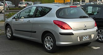 Peugeot 308 Phase I Berline trois portes.