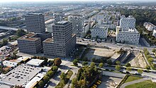 Quartier Birketweg von Osten nach Westen. Luftbild Oktober 2021