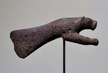 Minoan volutes on a sceptre head, c.1675-1460 BC, schist, Archaeological Museum of Heraklion