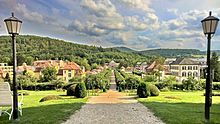 Blick vom Fürstenhof über den Kurpark