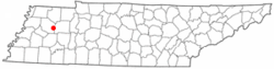 Location of Milan, Tennessee