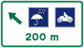 Rain shelter for motorcycles, 200 metres ahead