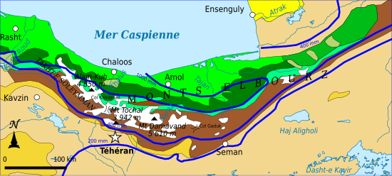 Carte de répartition des étages de végétation.