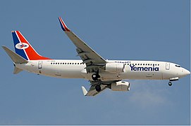 A Yemenia Boeing 737-800 in Dubai.