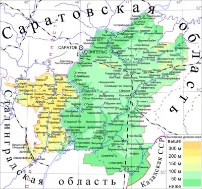 Russian topographic map of the republic.