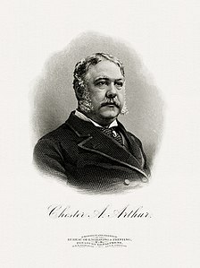 Chester A. Arthur, by the Bureau of Engraving and Printing (restored by Godot13)
