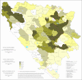 Udio Bošnjaka u Bosni i Hercegovini po općinama 2013. godine