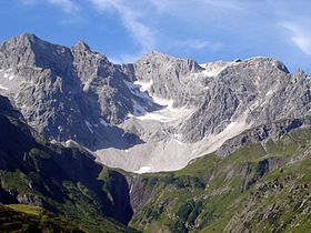 Vue de la Braunarlspitze depuis Schröcken.