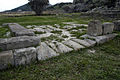 Wheel ruts in the western entrance to the stoa