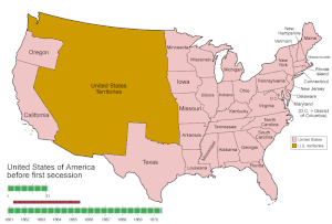 Animated map of the territorial evolution of the Confederate States of America, from first secession to end of Reconstruction.