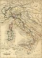 Carte de l'Italie de 1843.