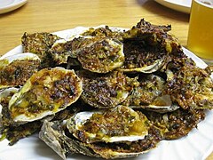 Chargrilled oysters.
