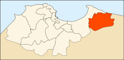 Map of Algiers Province highlighting Rouïba District