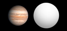 Tailles comparées de Jupiter et de TrES-2b