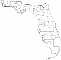 Location in Wakulla County and the state of Florida