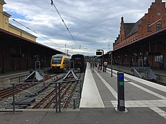 Track area of Helsingør railway terminal in 2018