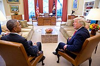 El presidente electo Donald Trump y el entonces presidente Barack Obama (2016), la llegada al poder e Trump significó un descontento con la política tradicional en los Estados Unidos, también el crecimiento del movimiento populista de derecha alternativa.