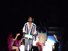 Kanye West during his set at the 2011 Coachella Valley Music and Arts Festival.