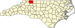 State map highlighting Surry County