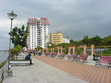 The view from the southern end of the Musical Walkway adjoining the Fishing net Bridge.