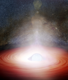 A neutron star surrounded by an accretion disk. Disk material that falls on to the surface of the star will release x-rays as radiation, contributing to the observed luminosity. When this luminosity is greater than what the Eddington limit predicts from the star mass, this object is known as a Ultraluminous X-ray source (ULX).