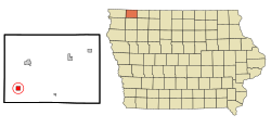 Location of Ashton, Iowa