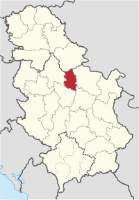 Location of the Podunavlje District within Serbia