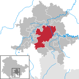 Saalfeld/Saales läge i Thüringen