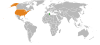 Location map for Tunisia and the United States.