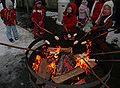 Stockbrot backen im Winter