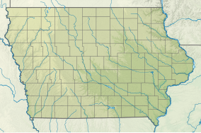Map showing the location of Lake Wapello State Park
