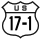 U.S. Route 17-1 marker