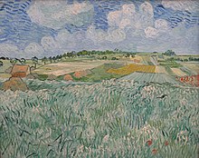 Impressionist fields and sky