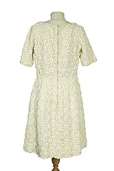 White Crochet dress designed by Sybil Connolly, Full Length Back