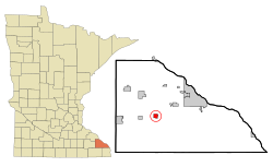 Location of Lewiston, Minnesota