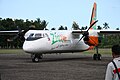 A Zest Airways Xian MA60 arriving at the tarmac of Marinduque Airport