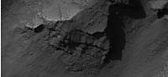 Close-up of layers in wall of Valles Marineris, as seen by HiRISE under HiWish program